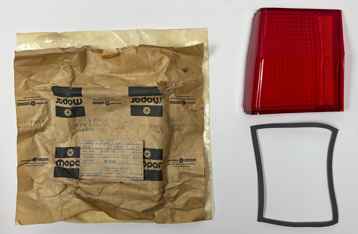 New Old Stock Left Tail Lens for 1970 Plymouth Models Mopar #3420717