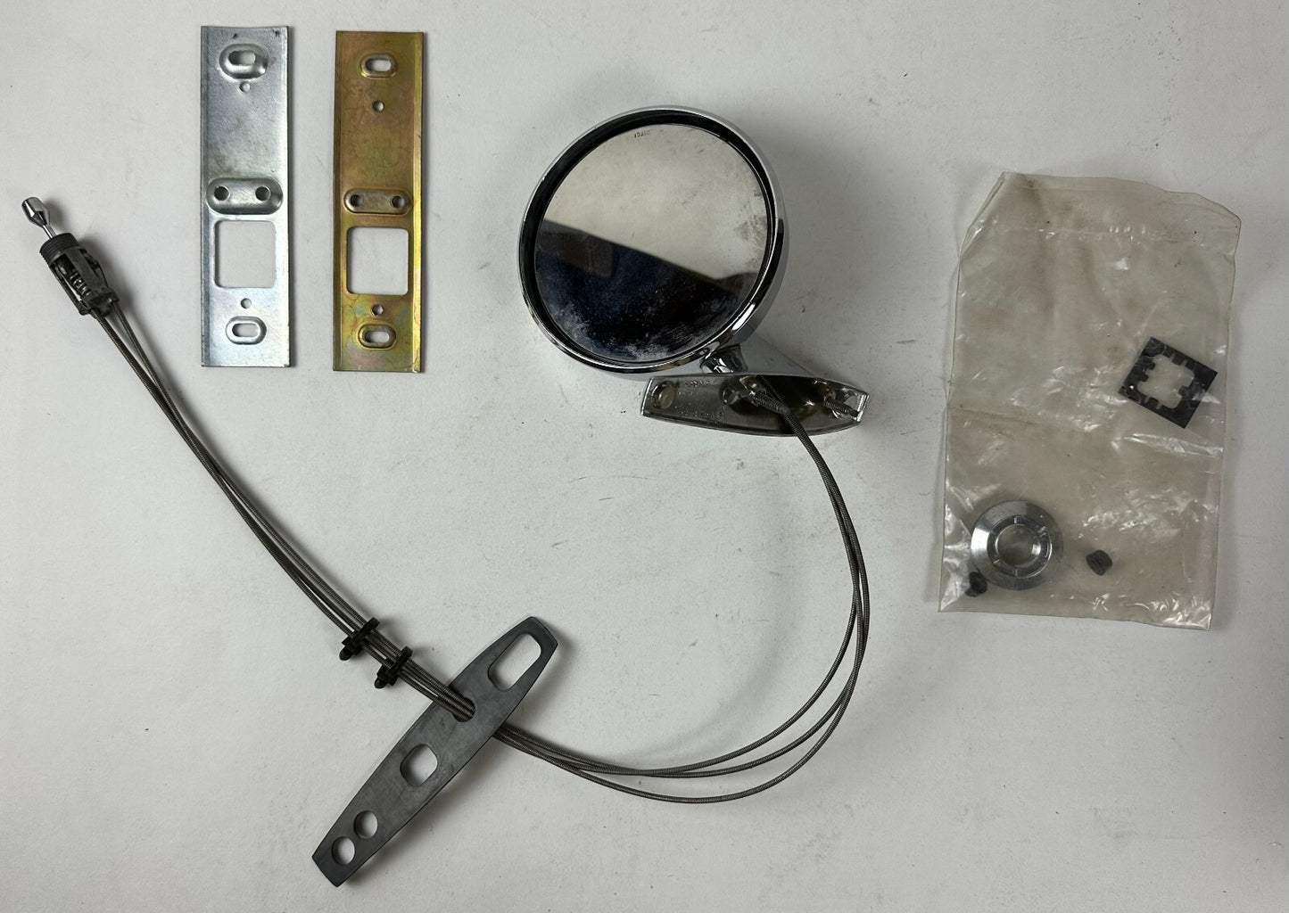 NOS Mopar Door Mirror Left Round Remote Control 1971-2 B Body Models #3586643