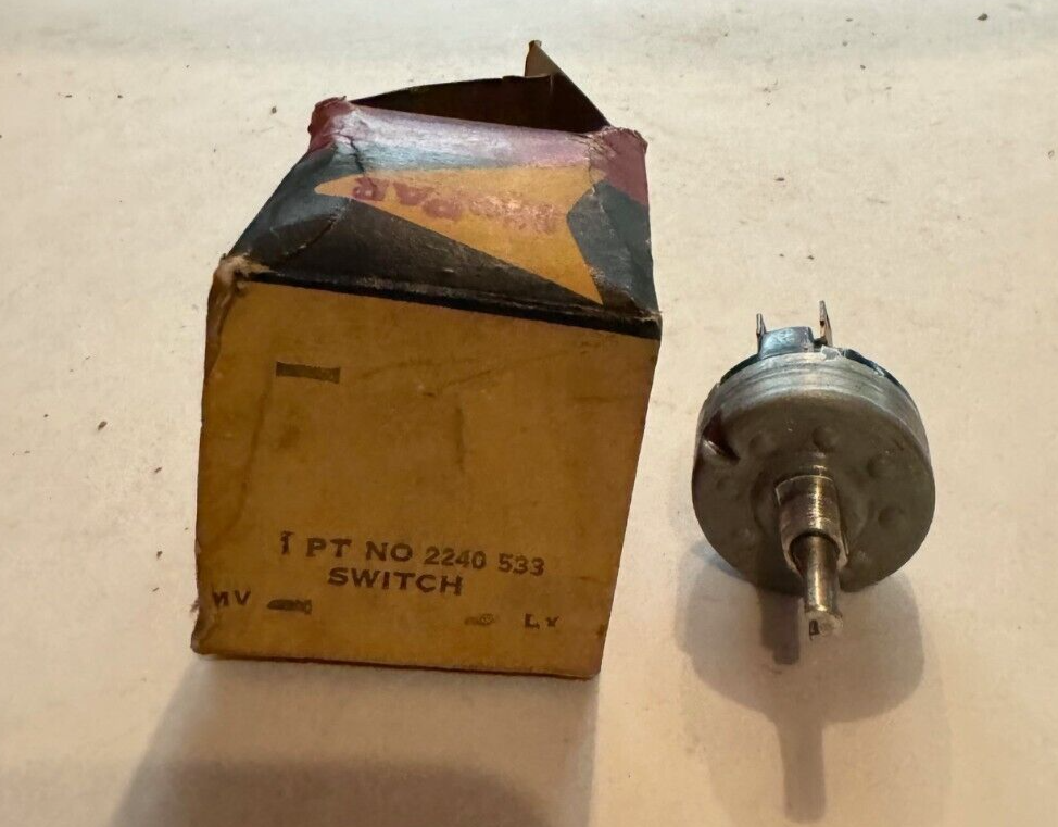 NOS Single Speed Windshield Wiper Switch for 1961-1962 Plymouth 2240533