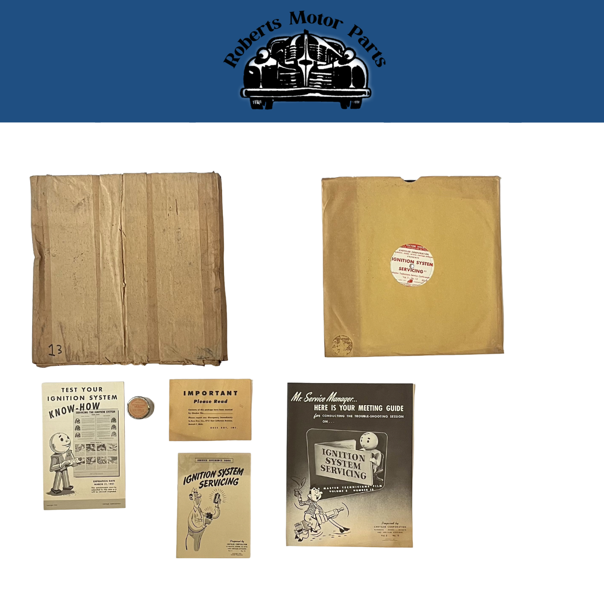 New Old Stock Informational Record Ignition System Servicing Original Ross Roy