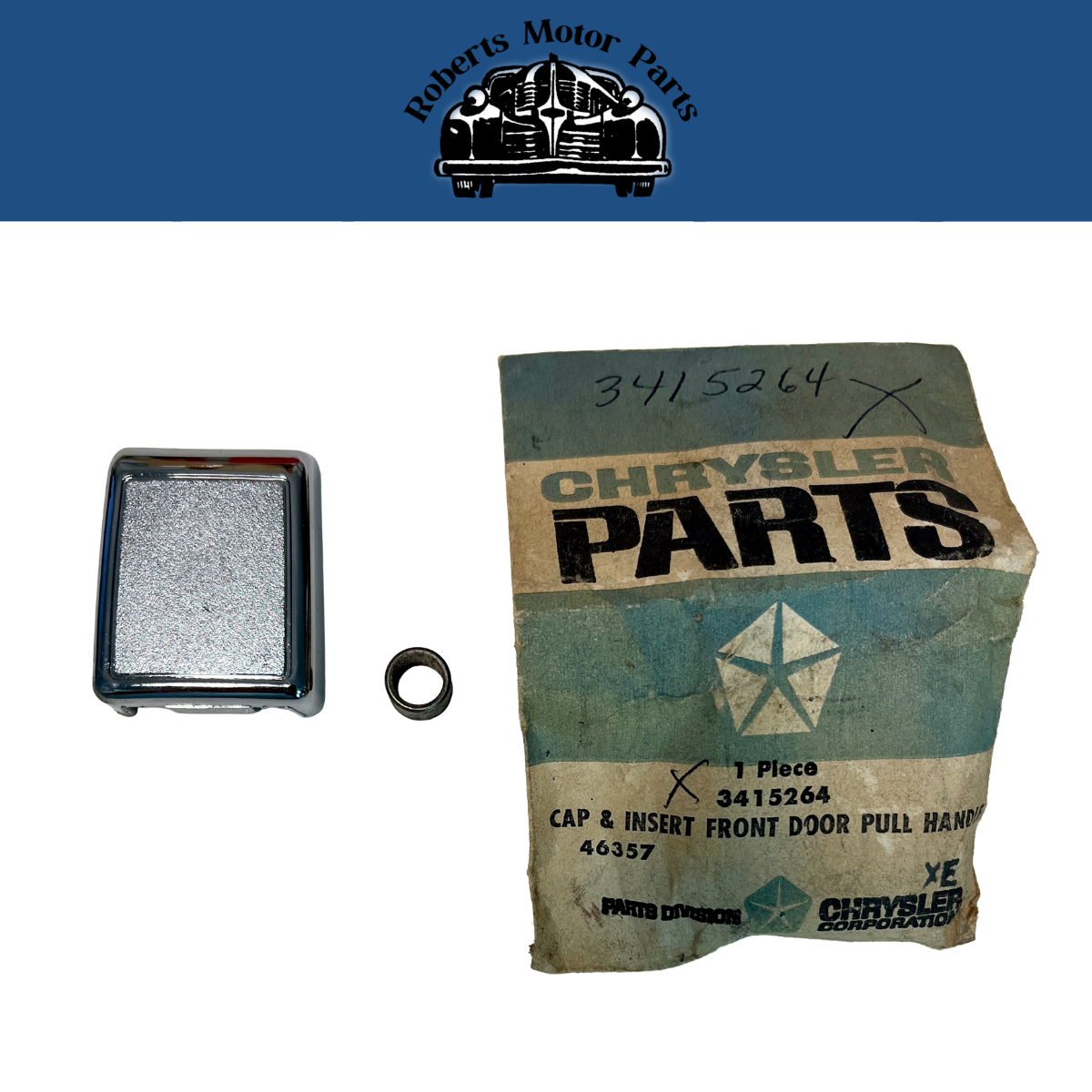 New Old Stock Front Door Pull Handle Cap & Insert For 1970-1971 Mopar #3415264