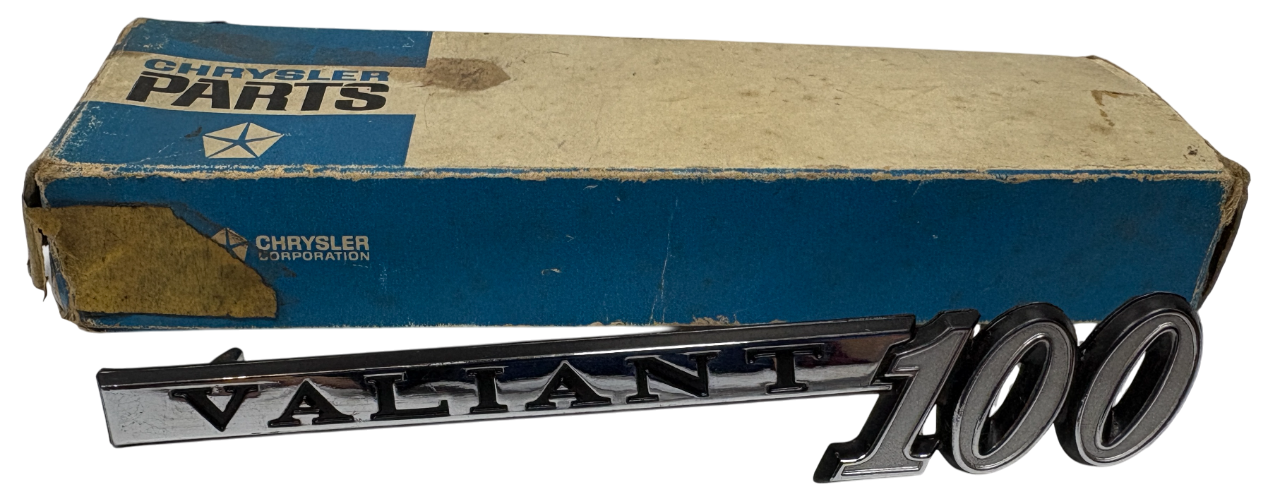 New Old Stock Chrome Quarter Panel Nameplate for 1967 Plymouth Valiant #2783014