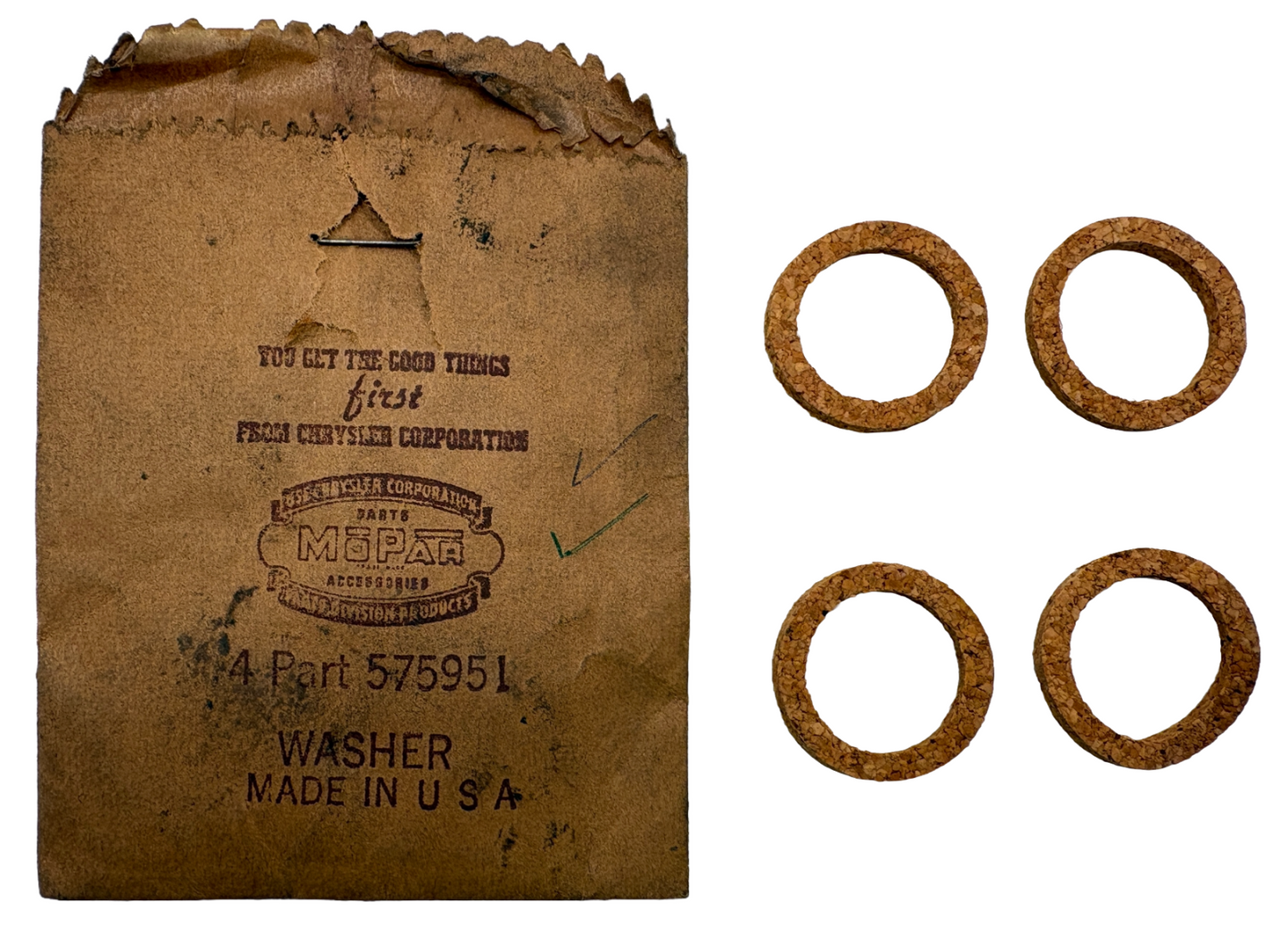 New Old Stock Dust Washer Cork Set for 1948-51 Dodge Truck #575951