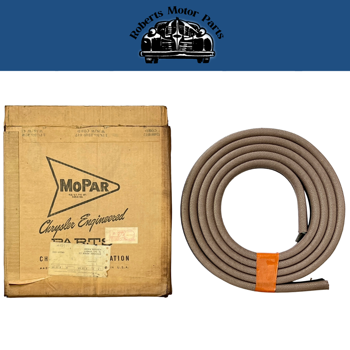 New Old Stock Cocoa Widnlace for 1961-62 Dart Valiant Door HDTP & Conv #2249647