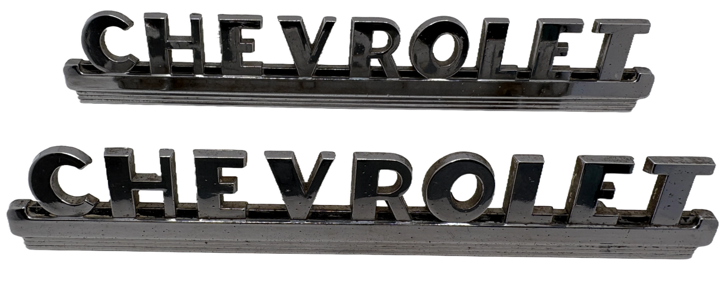 New Old Stock Chevrolet Truck Side Emblem Badge Pair for 1947–53 Chevy #3692103