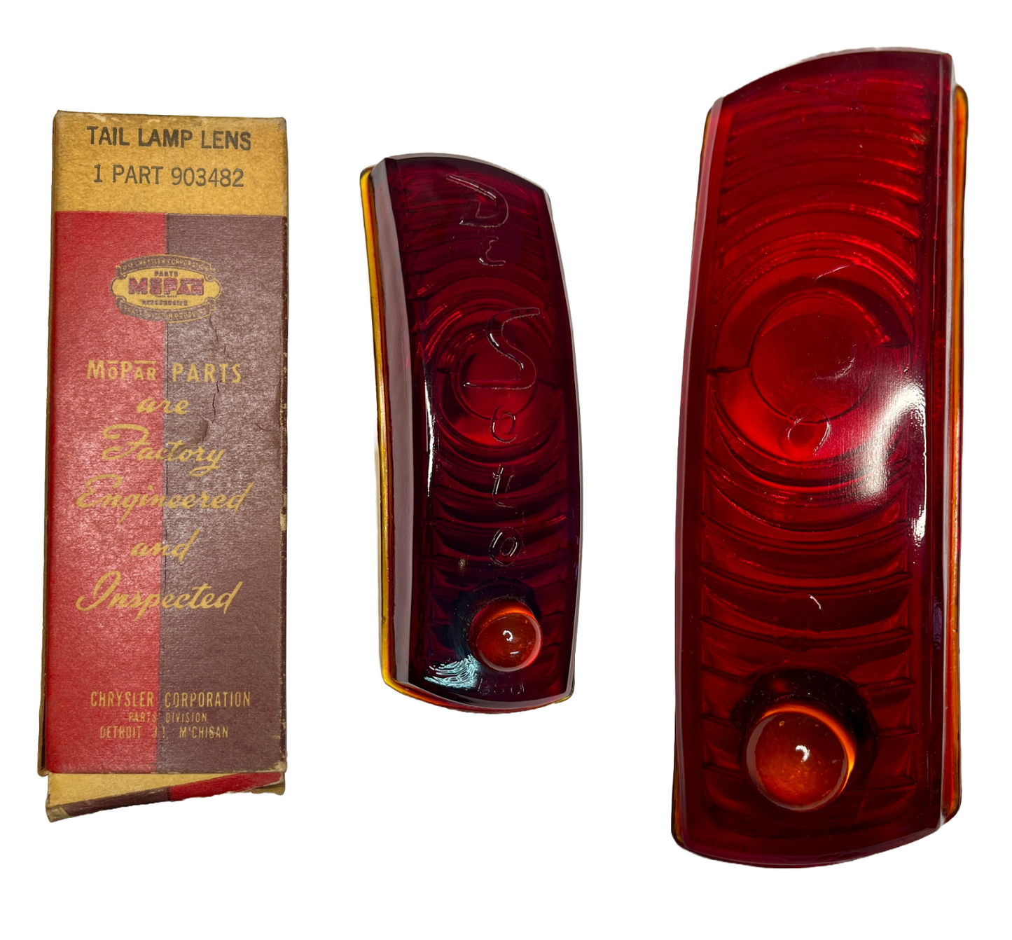 New Old Stock Tail Light Lenses For 1941 DeSoto All Models #903481 & 903482
