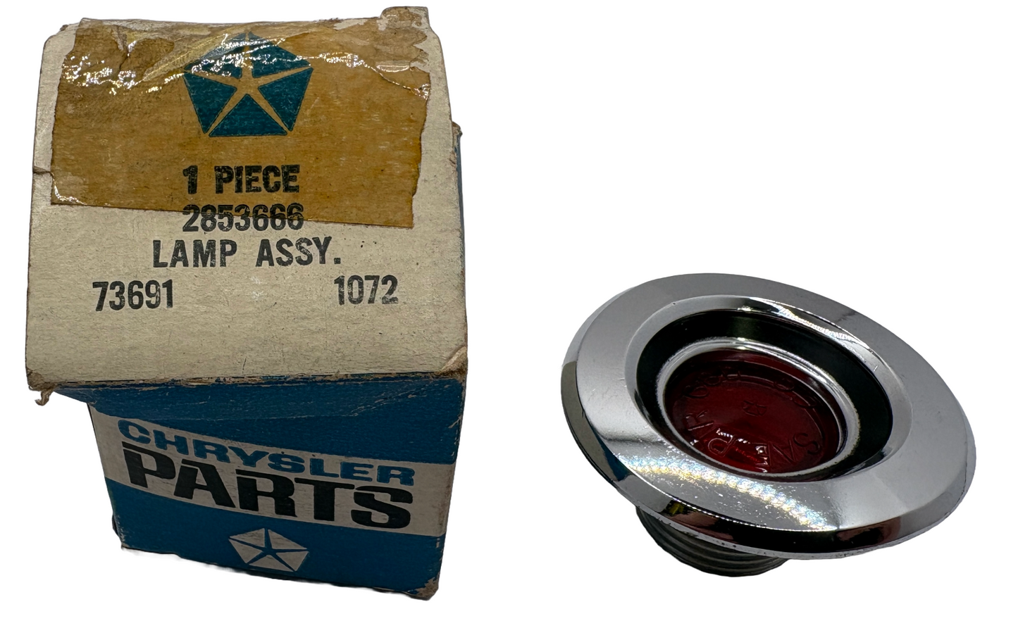 New Old Stock Rear Side Marker Lamp Red Curved for 1968 Dodge Models #2853666
