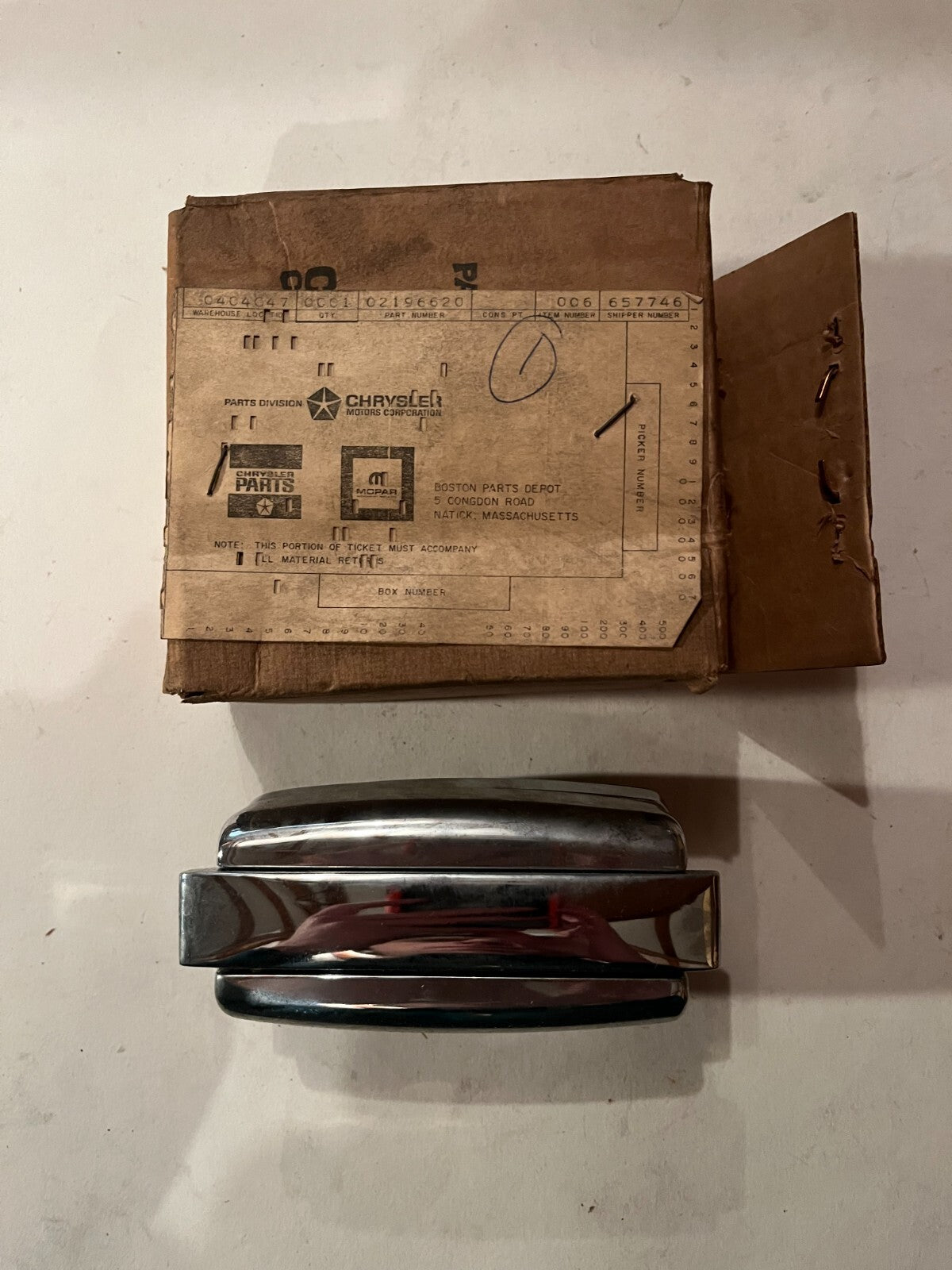 NOS Mopar Tailgate Handle All 1959 Wagons & 1960-2 Valiant Lancer #2196620