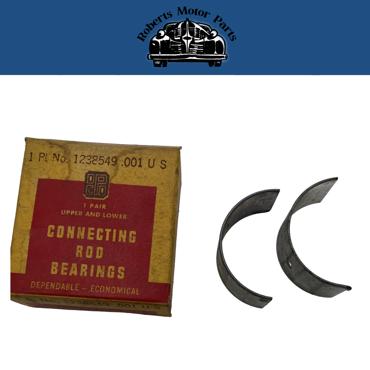 NOS Connecting Rod Bearing Pair .001 Undersized 1933-41 Plymouth 6 Cyl #1238549