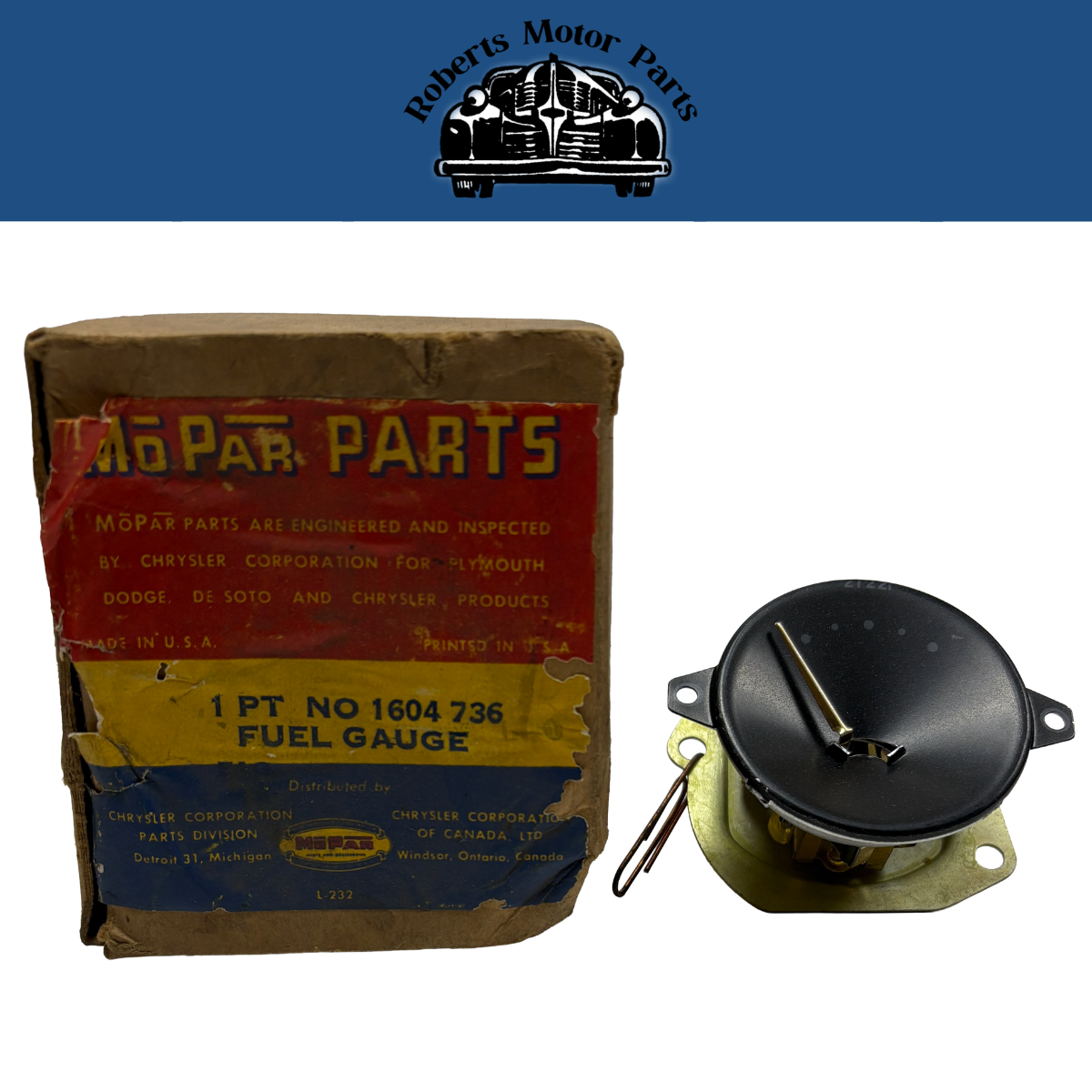 New Old Stock Fuel Gauge For 1955 DeSoto Firedome Station Wagon Models #1604736
