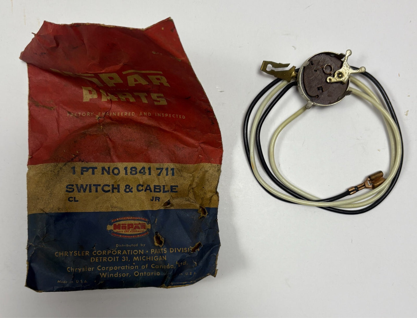 New Old Stock Back Up Light Switch for 1958 Plymouth Dodge Models Mopar #1841711