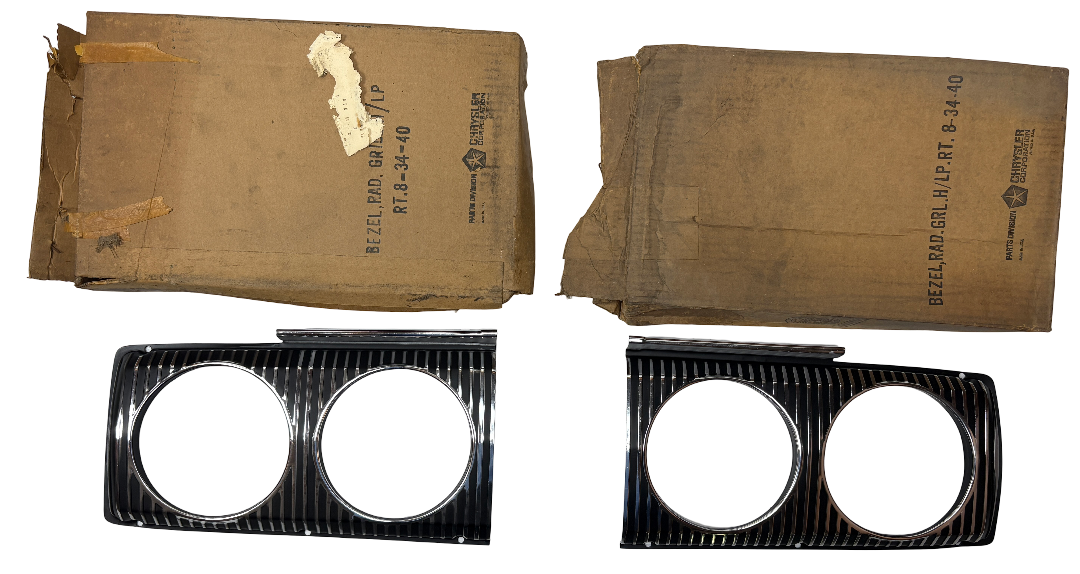 New Old Stock Headlamp Bezels for 1967 Dodge Coronet Models #2582310 & 2582311