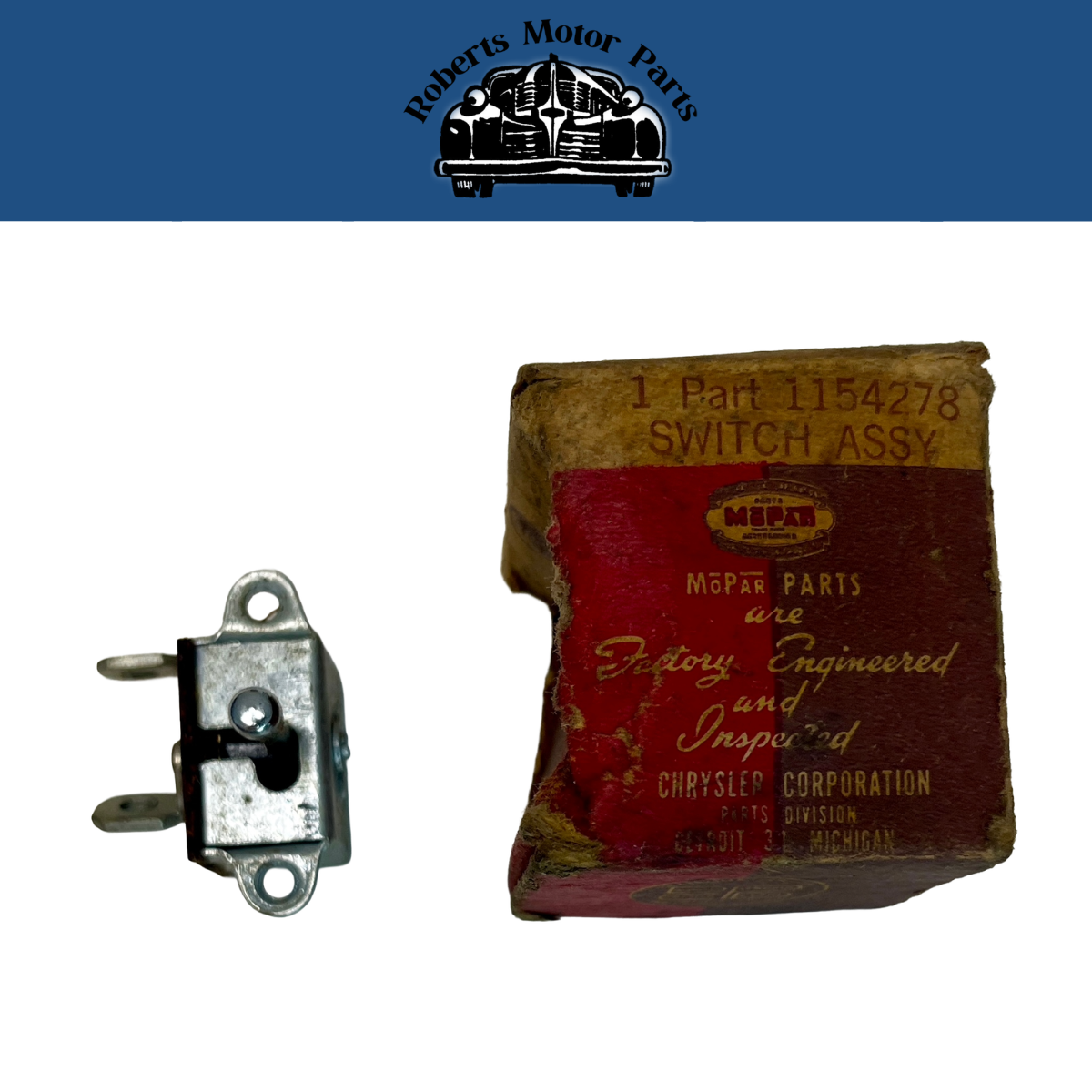New Old Stock Instrument Dome Map Light Switch For 1936-1948 Mopar #1154278