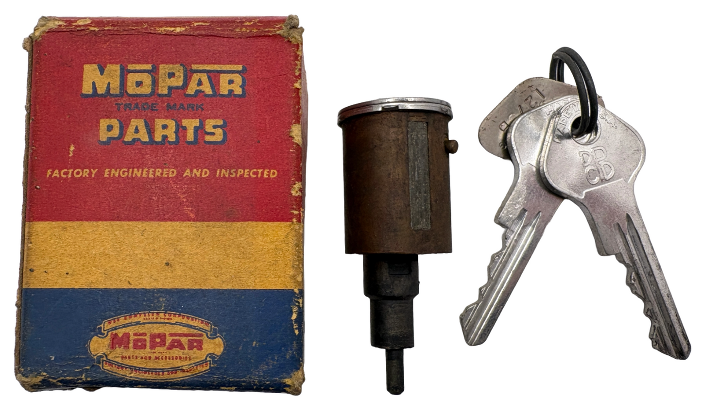 New Old Stock Trunk Lock Cylinder & Key for 1950 Plymouth Models Mopar #1332063