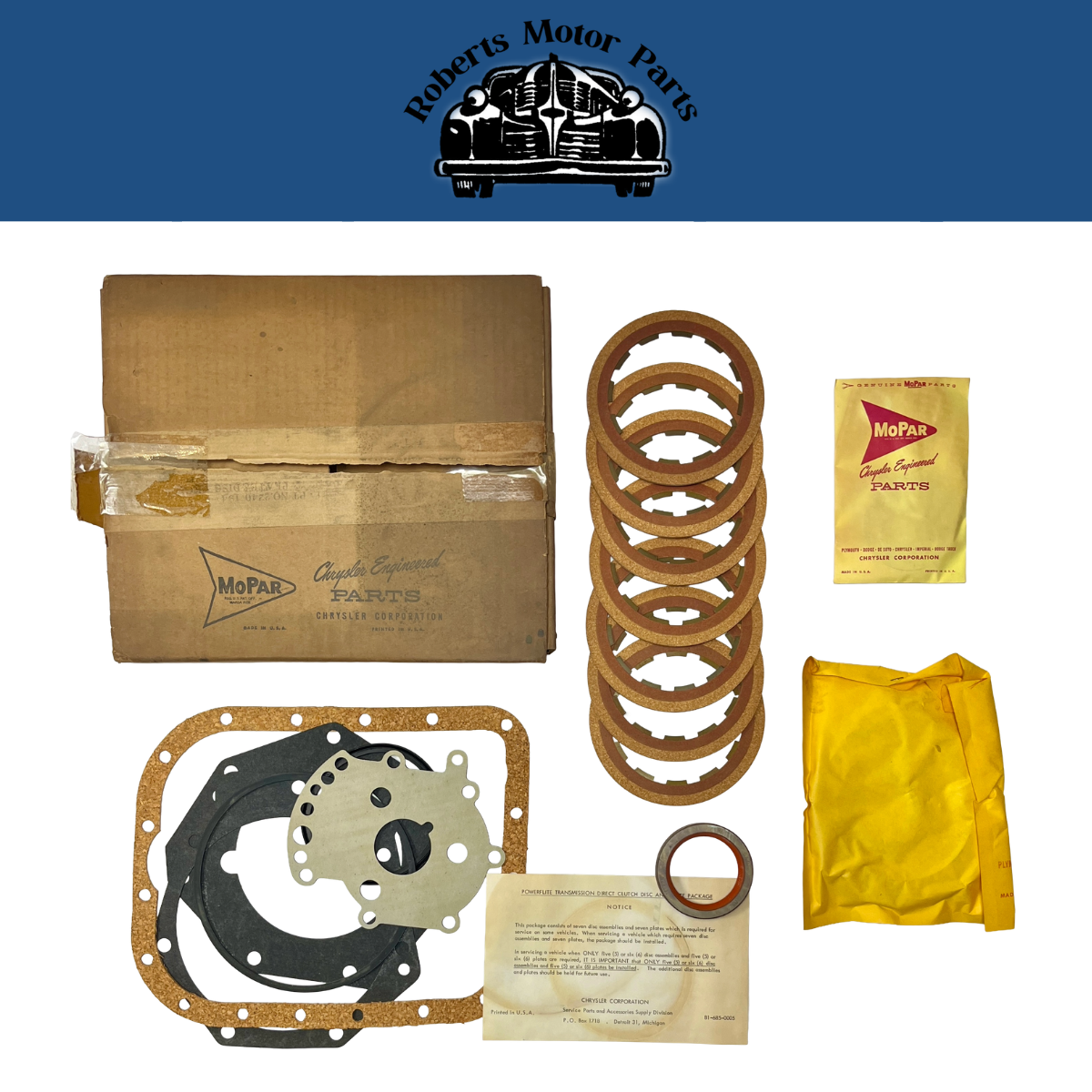 New Old Stock Transmission Gasket & Seal Overhaul Pkg 1961 Dodge Dart #2240194