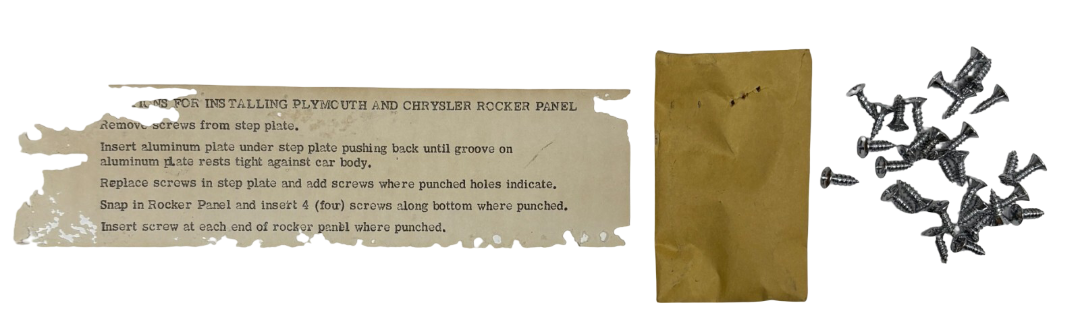 New Old Stock Rocker Panel Repair & Dressup Pkg for 1957-9 Models Mopar #2421403