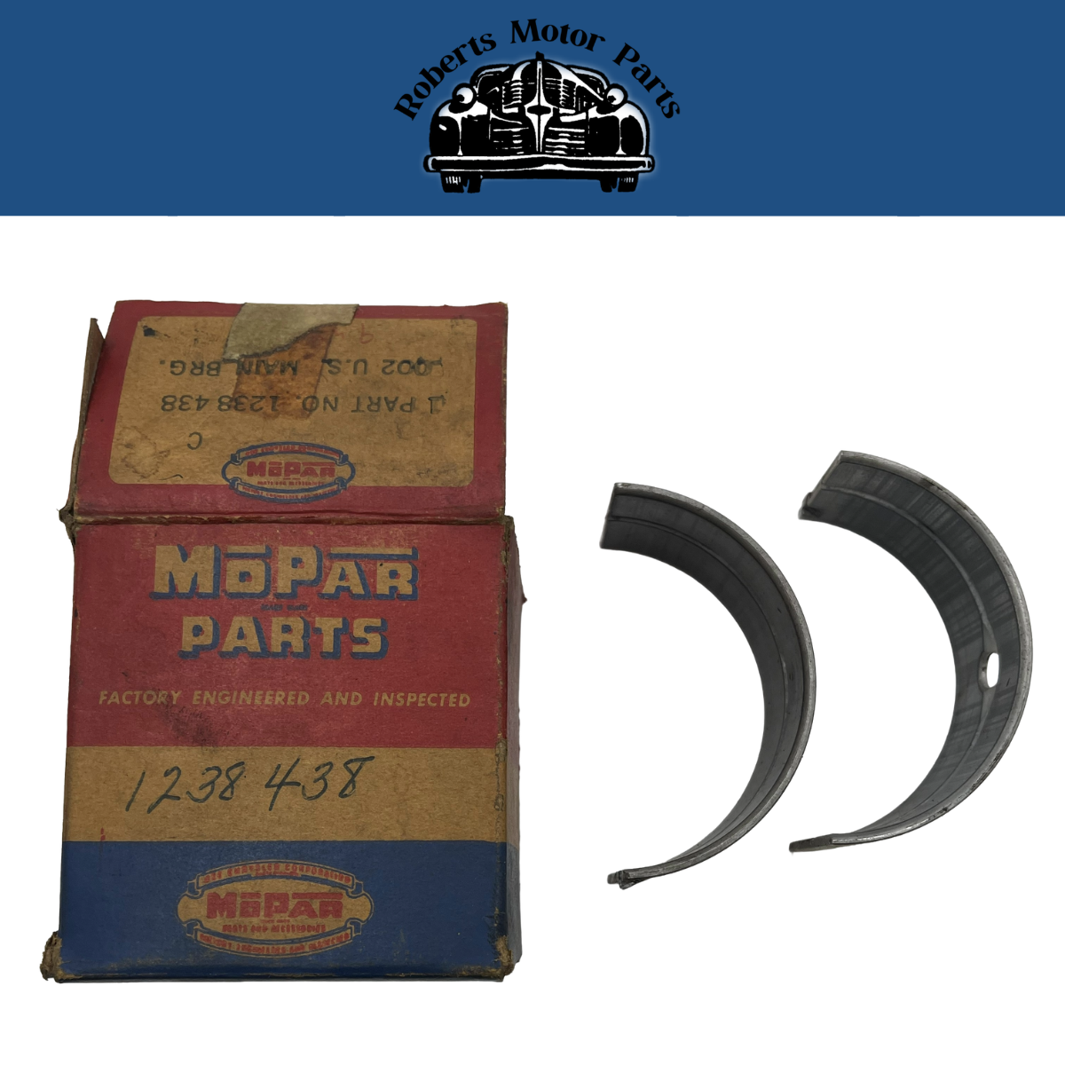 New Old Stock Front Main Bearing Pair .002 For 1934-1954 Plymouth Dodge #1238438