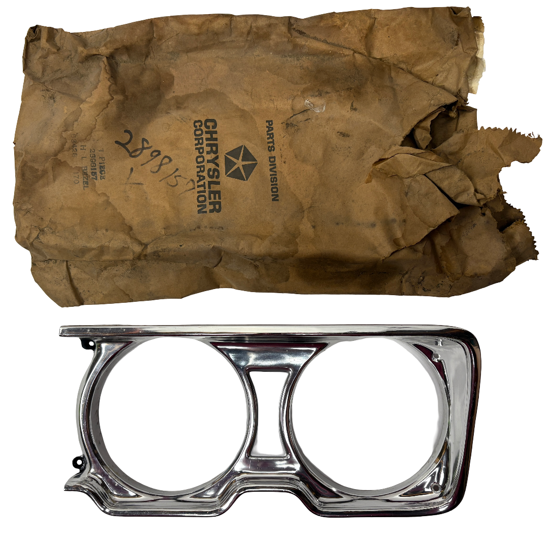 New Old Stock Left Headlamp Bezel for 1969 Plymouth Fury Models Mopar #2898157