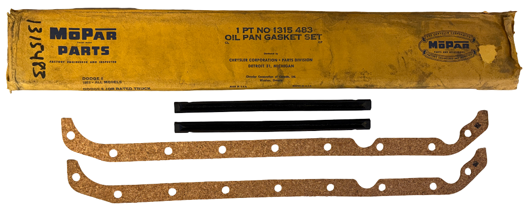 New Old Stock Oil Pan Gasket Package for 1953-58 Dodge/DeSoto/Plymouth #1315483