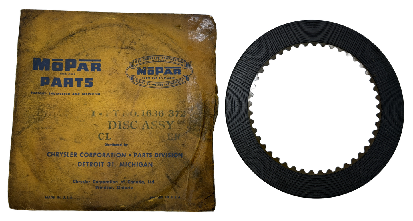 New Old Stock Front Clutch Disc for .073 Torqueflite 1957–61 Mopar #1636372