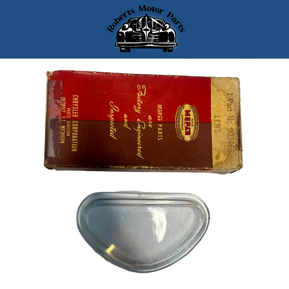 New Old Stock License Lens For 1941 Chrysler Models #903468