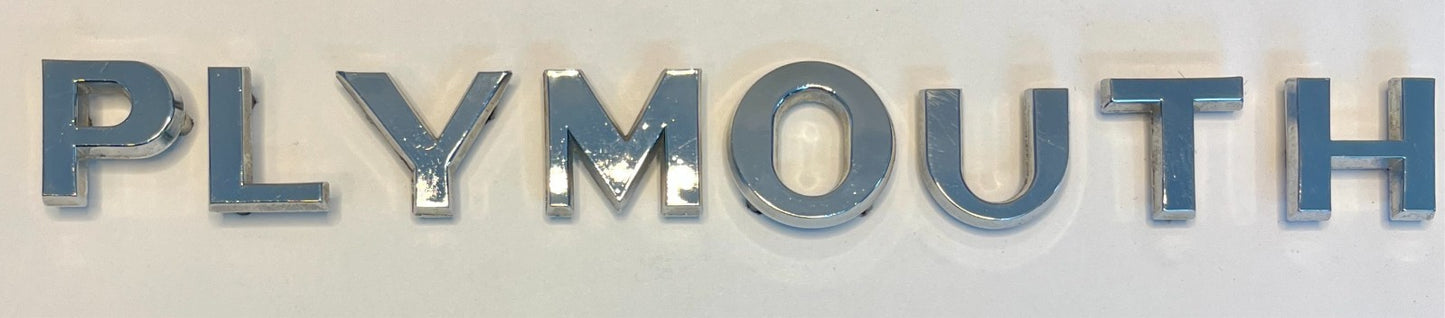 New Old Stock Hood Name Letters for 1950 Plymouth Models #1335542 to #1335549
