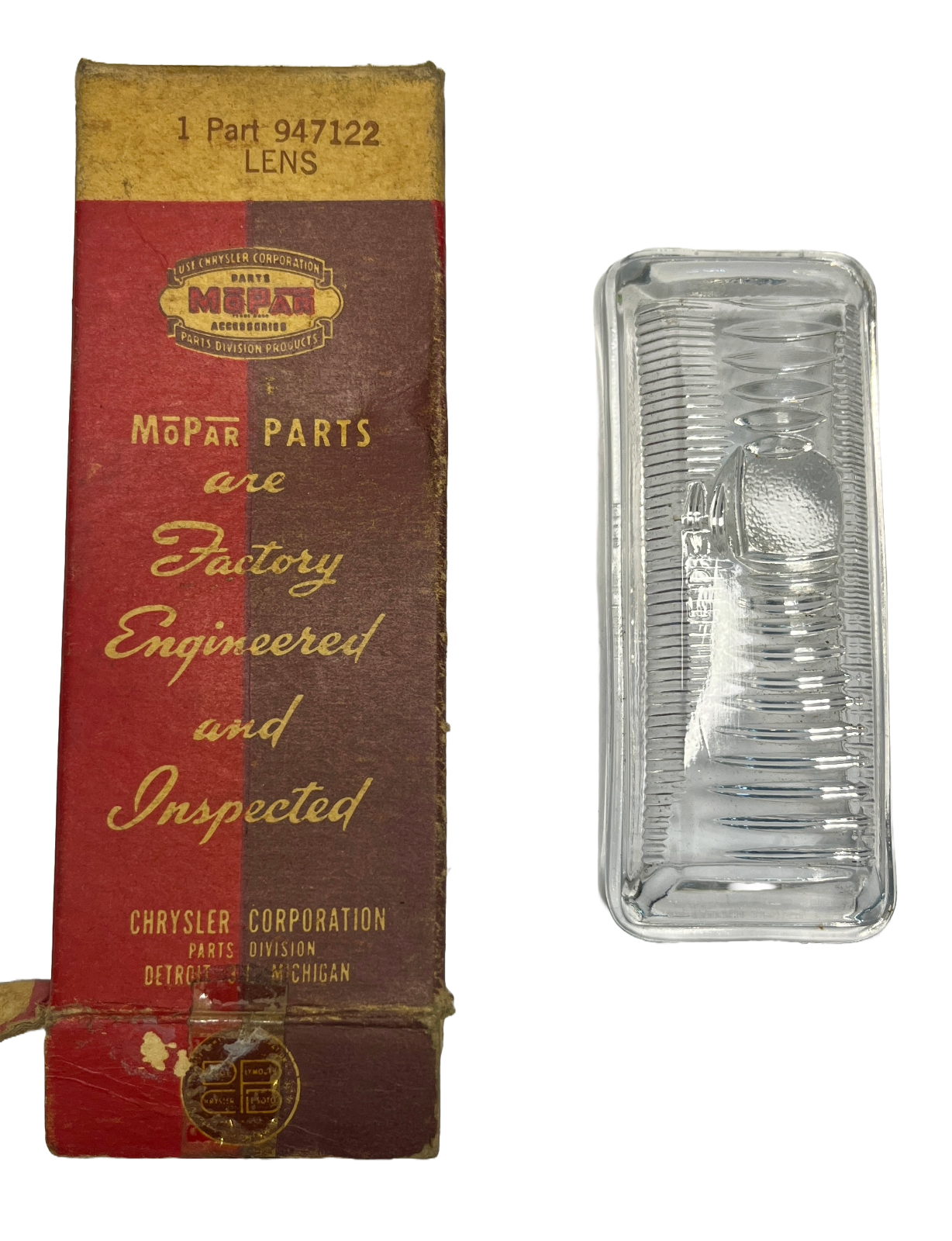 New Old Stock RH Park Lens For 1942 DeSoto S10S S10C Models Mopar #947122