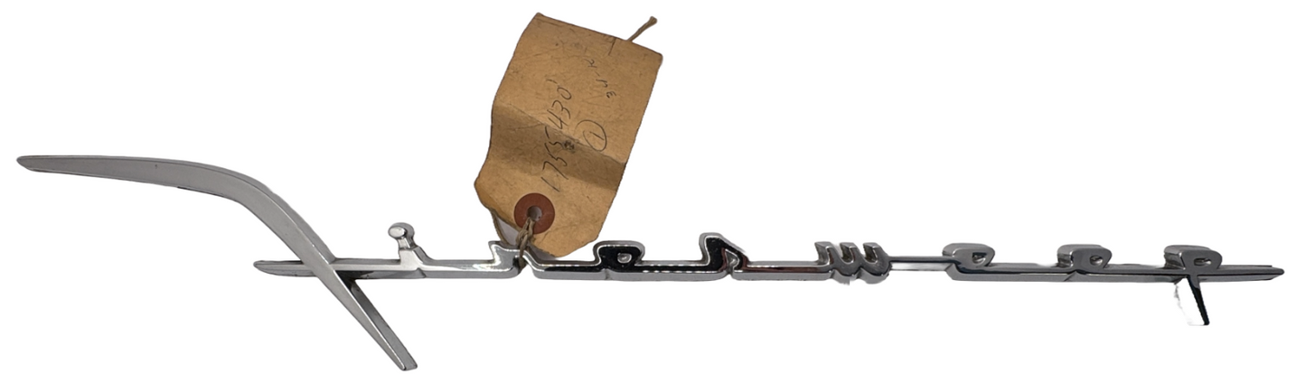 New Old Stock Firesweep Quarter Panel Script Trim for 1957-59 DeSoto #1755430