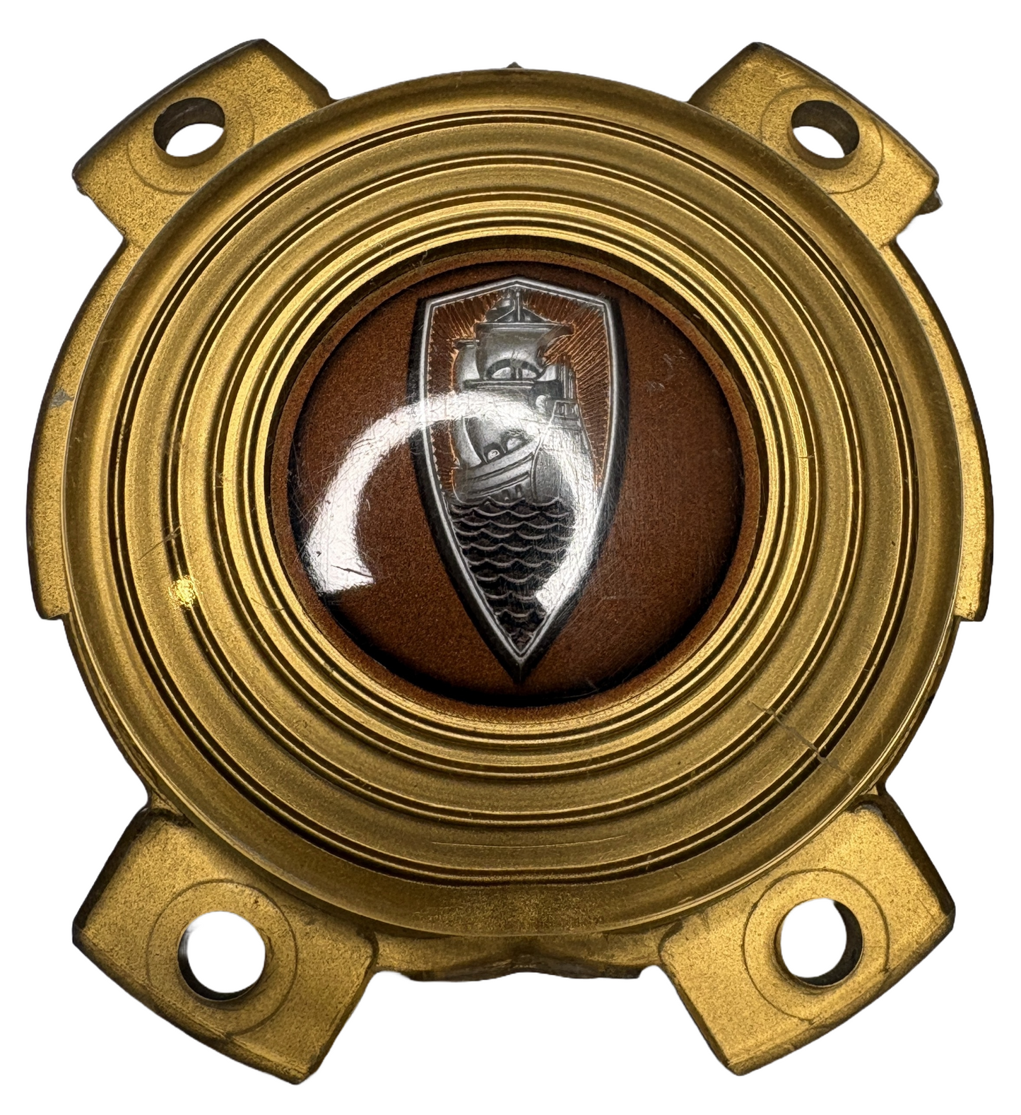 New Old Stock Horn Ring Button Ornament for 1942 Plymouth Models #953785