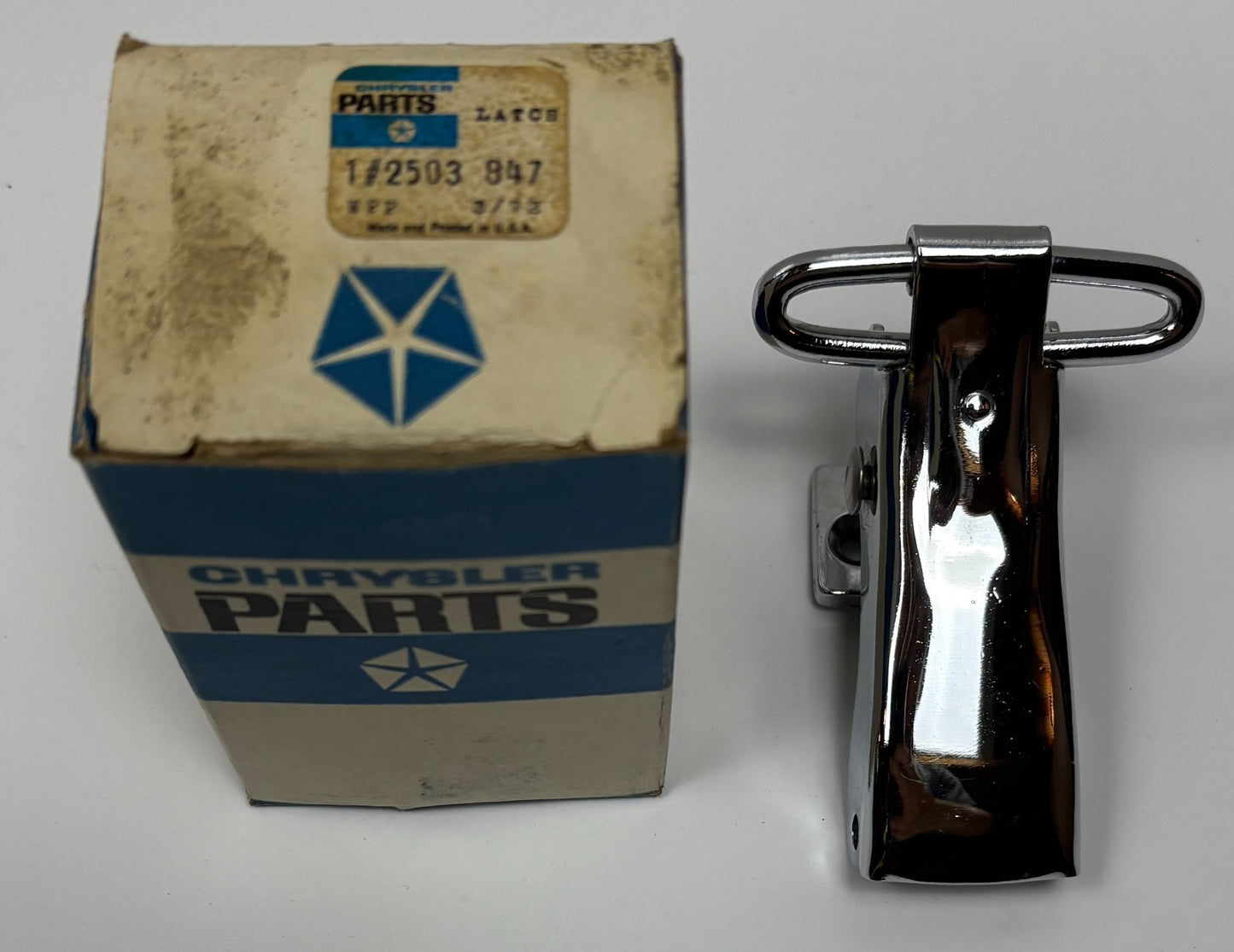New Old Stock Chrome Cargo Door Window Latch for 1964-70 Dodge A-100 #2503847