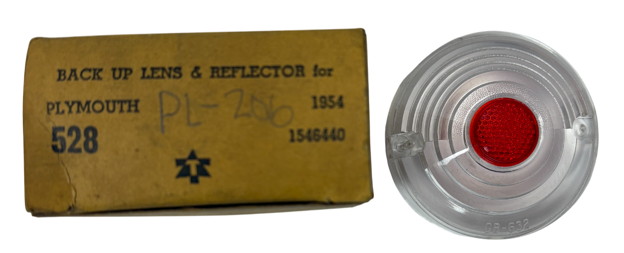 New Old Reproduction Stock Back Up Lens w/ Reflector for 1954 Plymouth #1546440