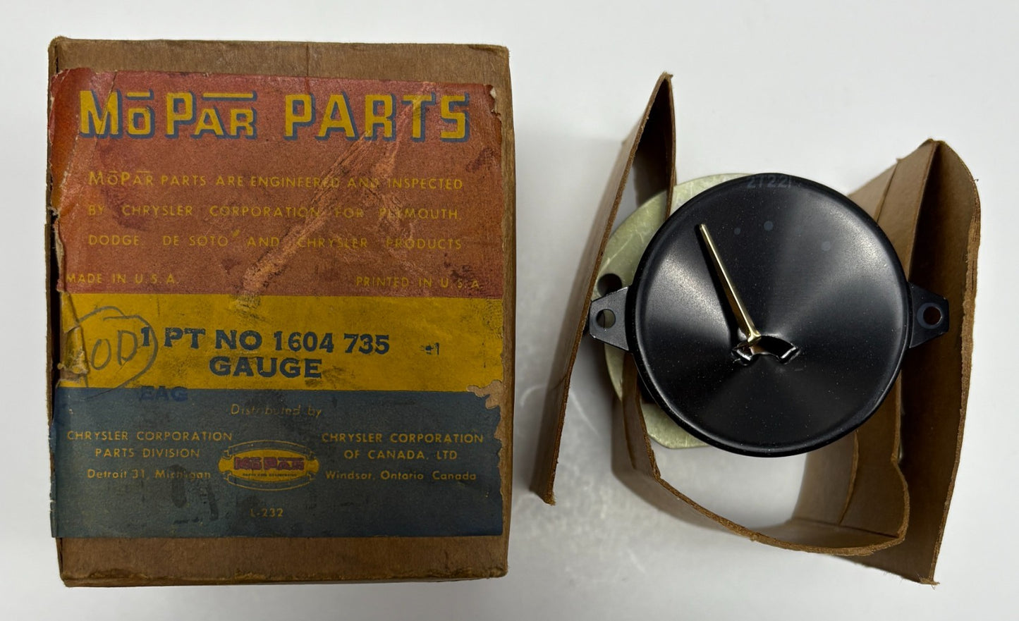 New Old Stock Fuel Gauge for 1955 DeSoto Models Mopar #1604735