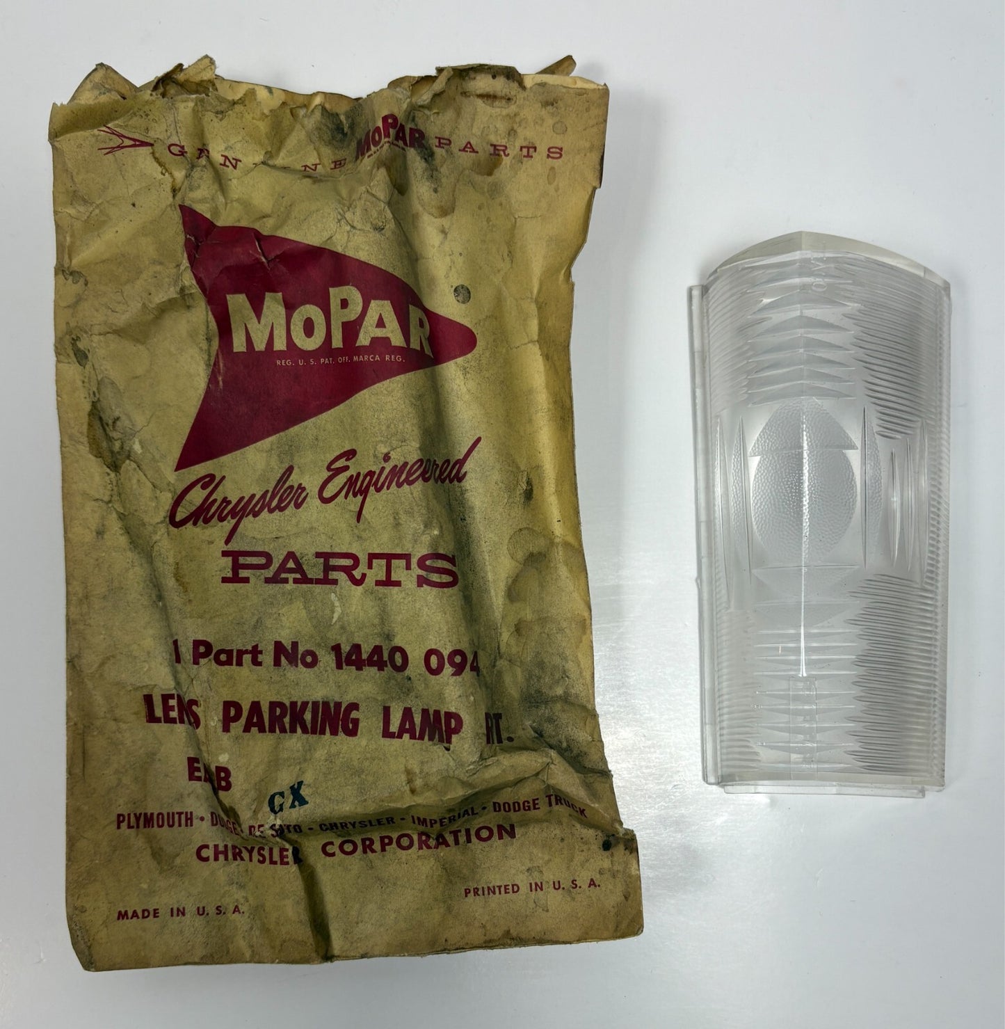 New Old Stock Left Park Lens for 1953 Models Mopar #1440094