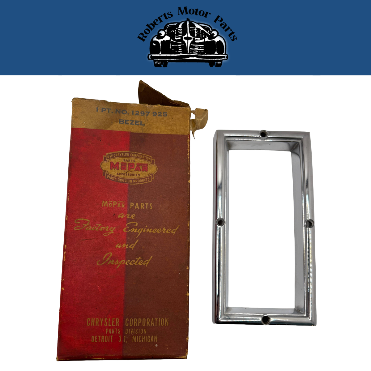 New Old Stock Park Lamp Bezel For 1949 Chrysler Models Mopar #1297925