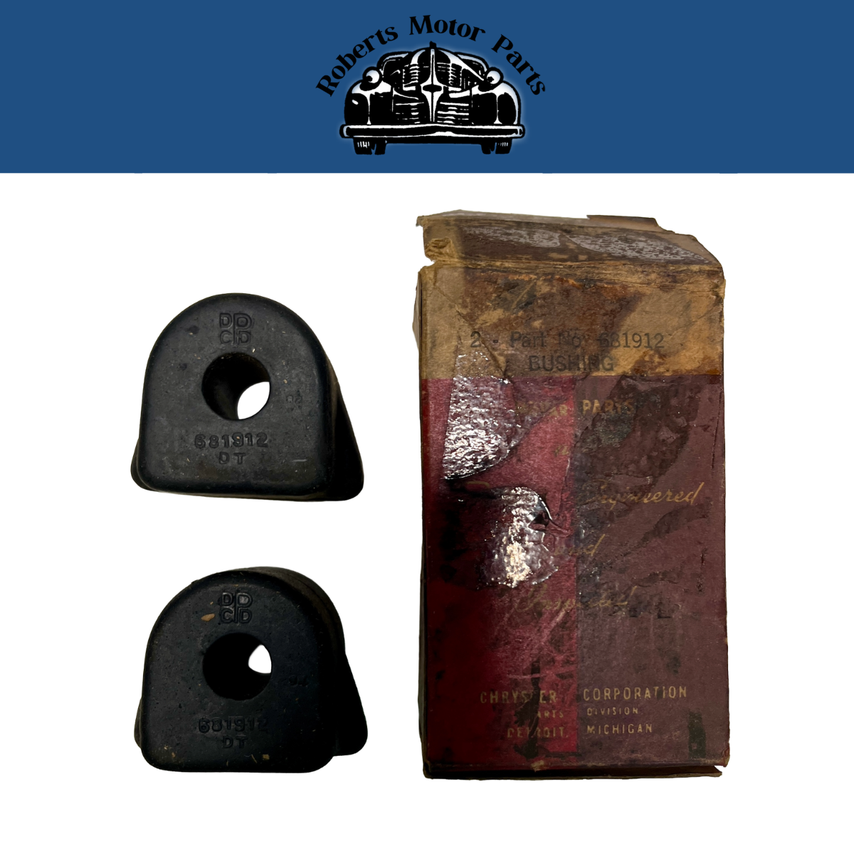 New Old Stock Sway Eliminator Shaft Bushing Pair For 1938-1946 Mopar #681912