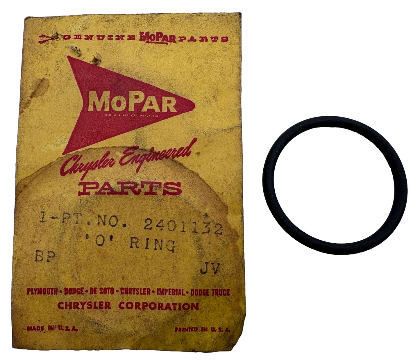 New Old Stock Power Brake Booster Seal O-Ring for 1962 Mopar Models #2401132