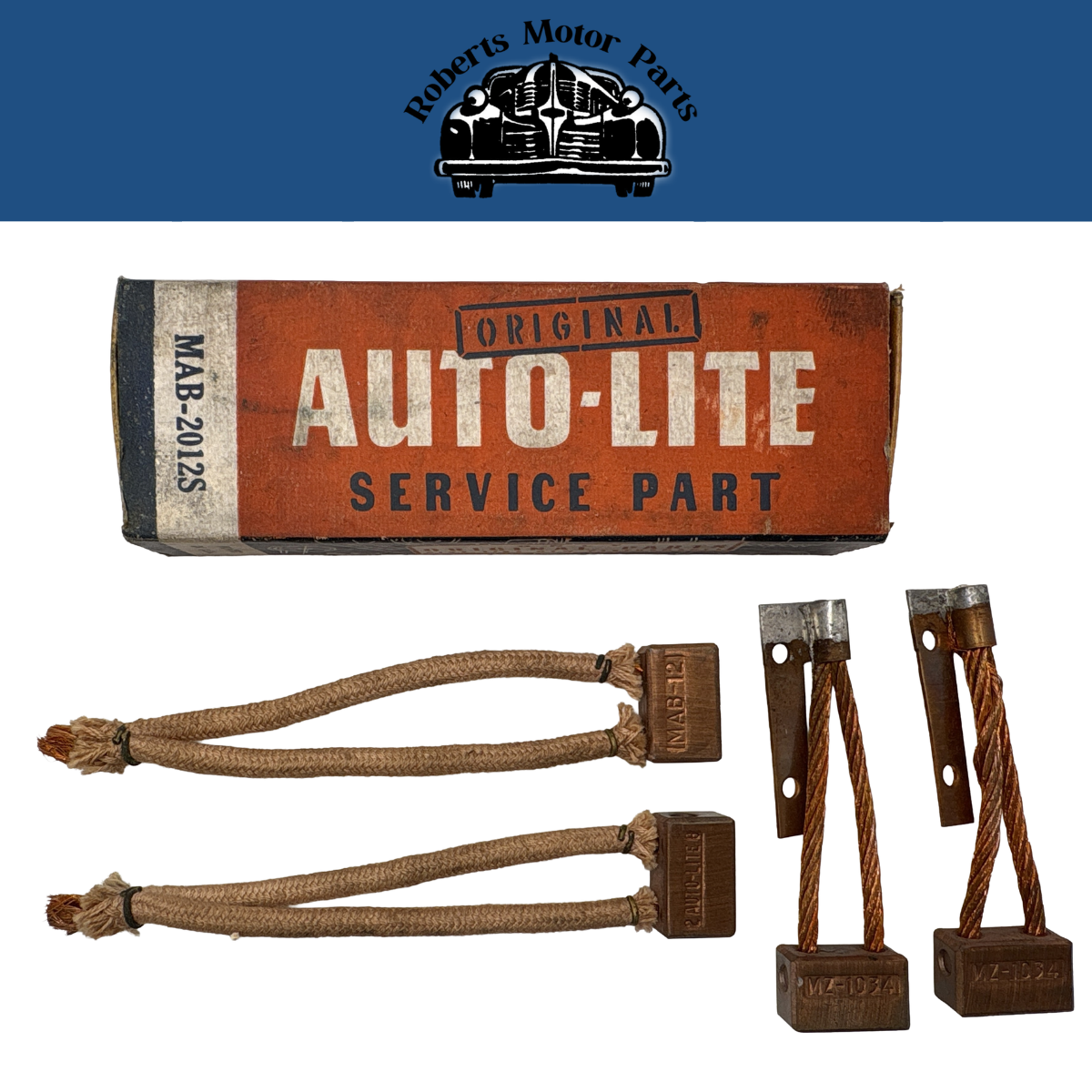 New Old Stock Autolite Starter Brush Set 1928-42 Hudson Nash Lafayette MAB-2012S