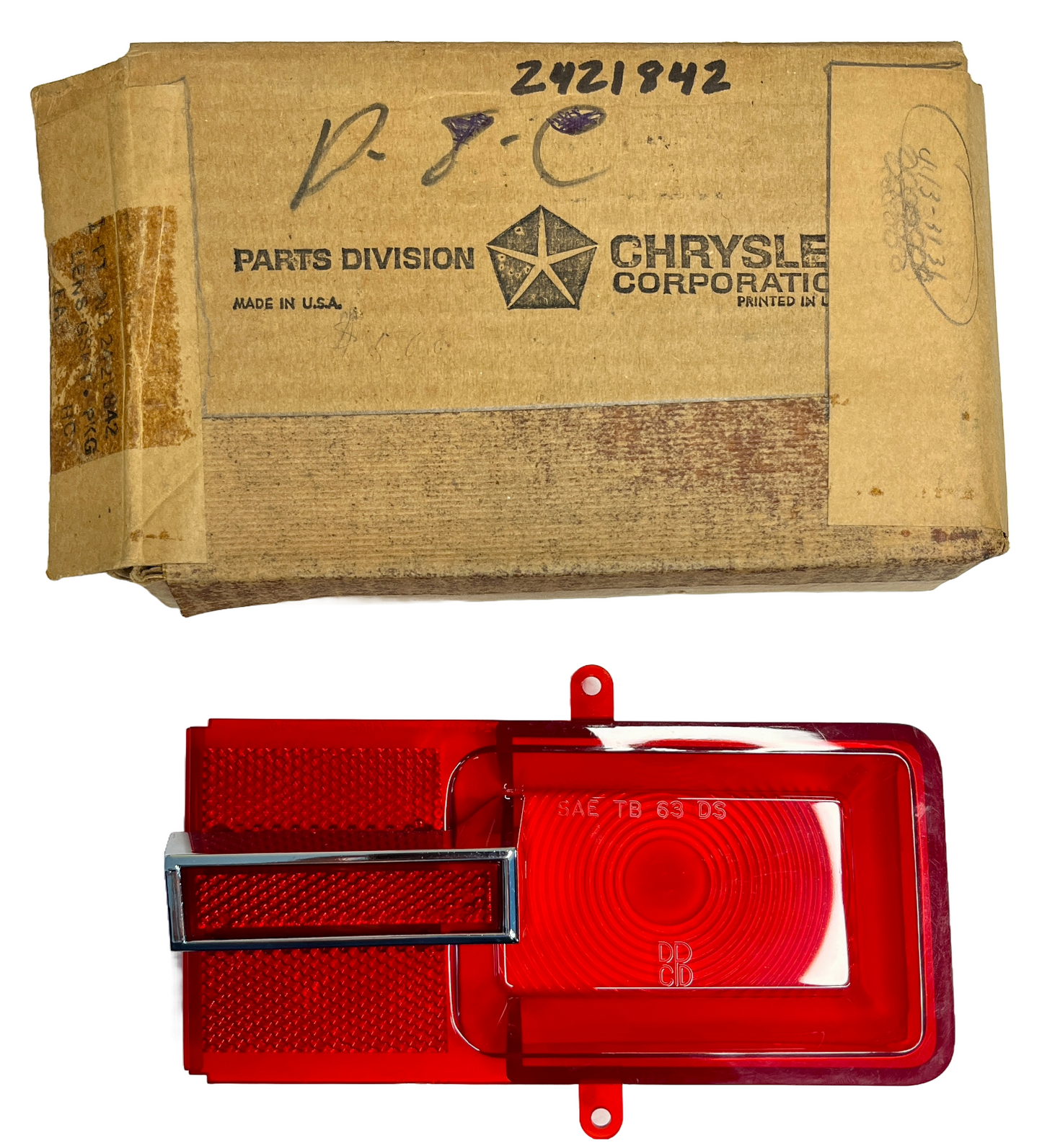 New Old Stock Left Hand Inner Tail Light Lens For 1963 Dodge Wagons #2421842