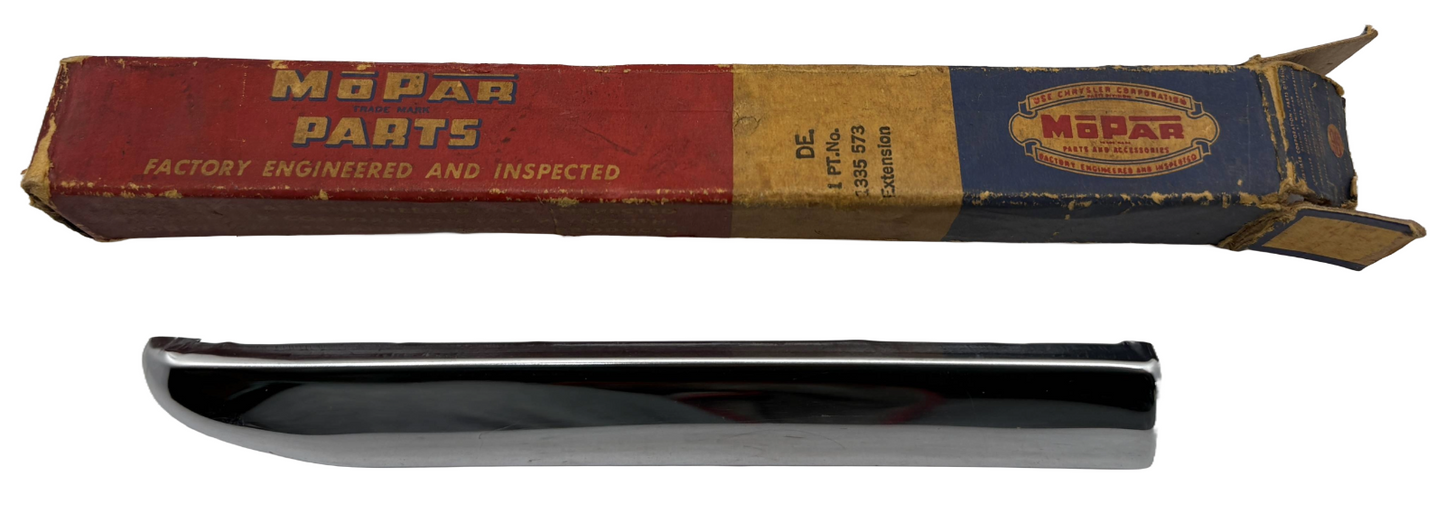New Old Stock LH Fender Extension Molding for 1950 Plymouth Models #1335573