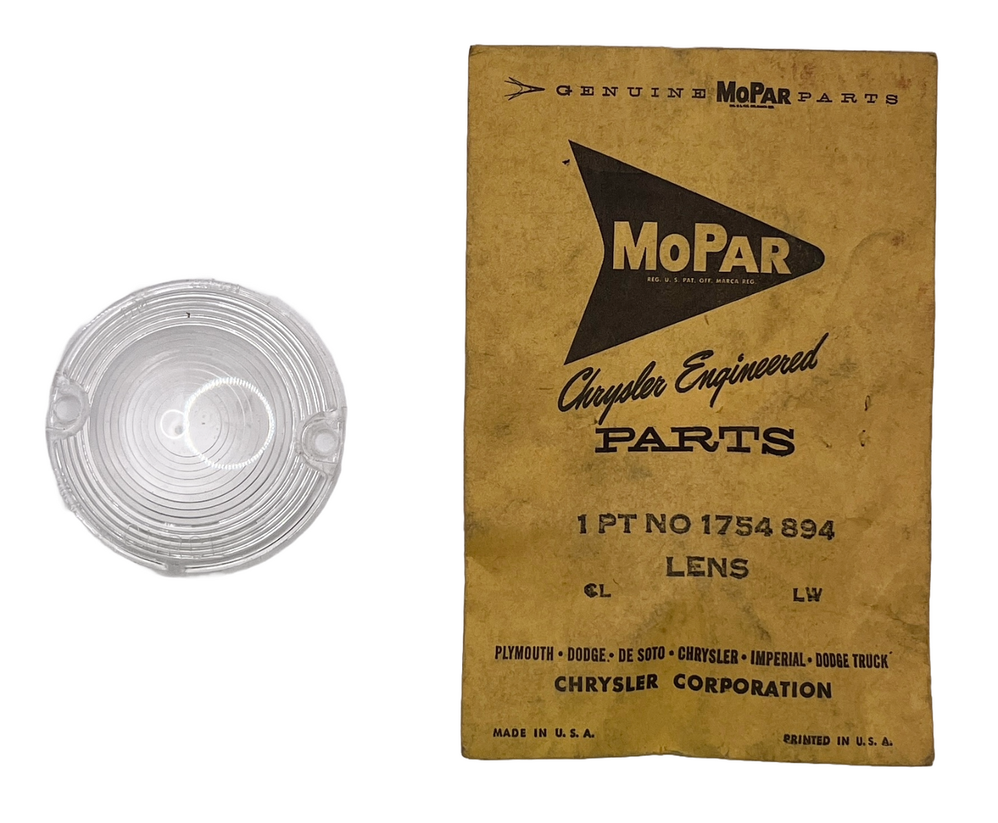 New Old Stock Park Lens for 1959 Chrysler Windsor/Saratoga/New Yorker #1754894