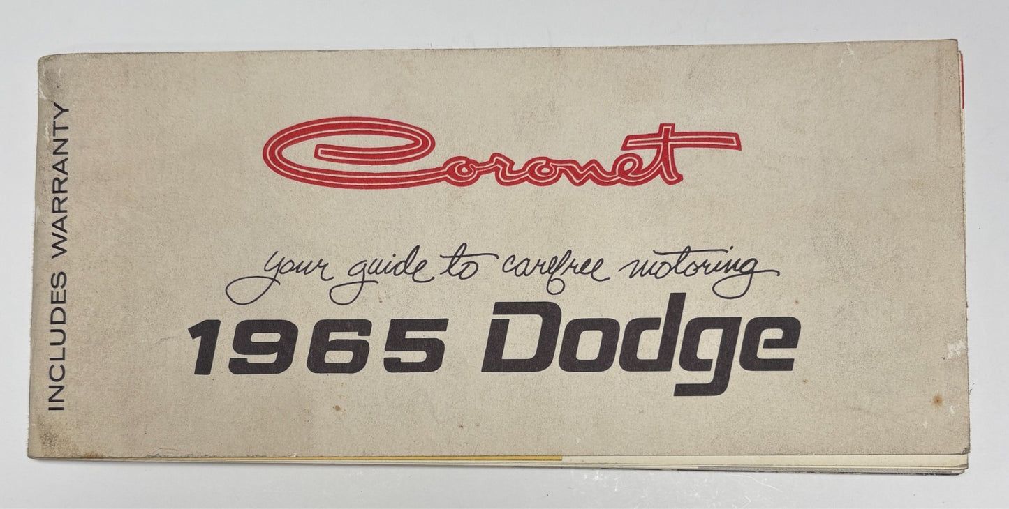 Original 1965 Dodge Coronet "your guide to carefree motoring" #81-270-5255