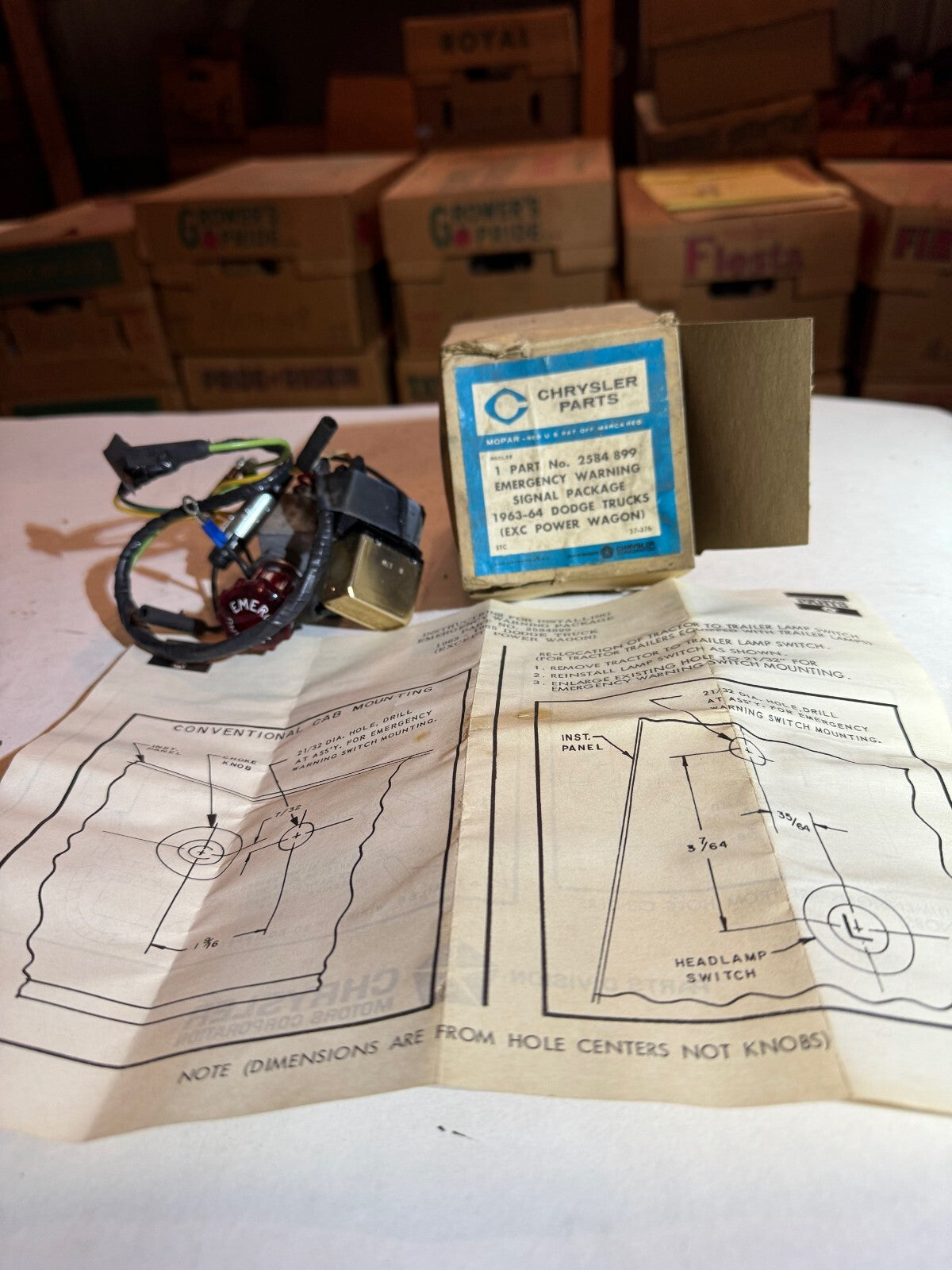 NOS Emergency Warning Package Dodge Truck 1963 1964 2584899