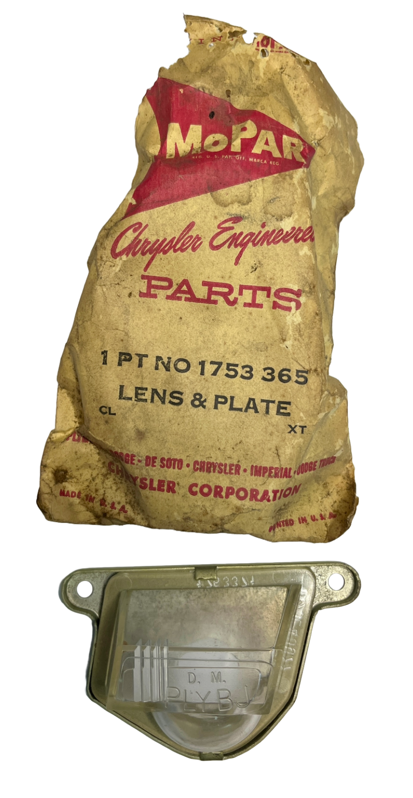 New Old Stock Right Hand License Lamp For 1957–58 Station Wagon Models #1753365