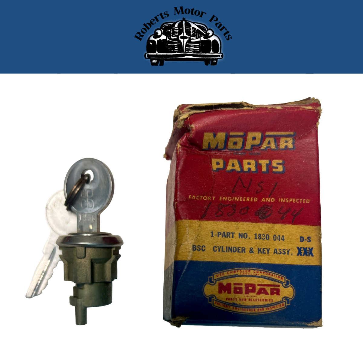 New Old Stock Tire Well Cover Lock Cylinder & Keys For 1957-1962 Wagon #1830044