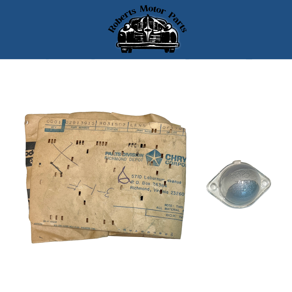 New Old Stock License Lamp Lens For 1969-1971 Dodge Truck Models Mopar #2913915