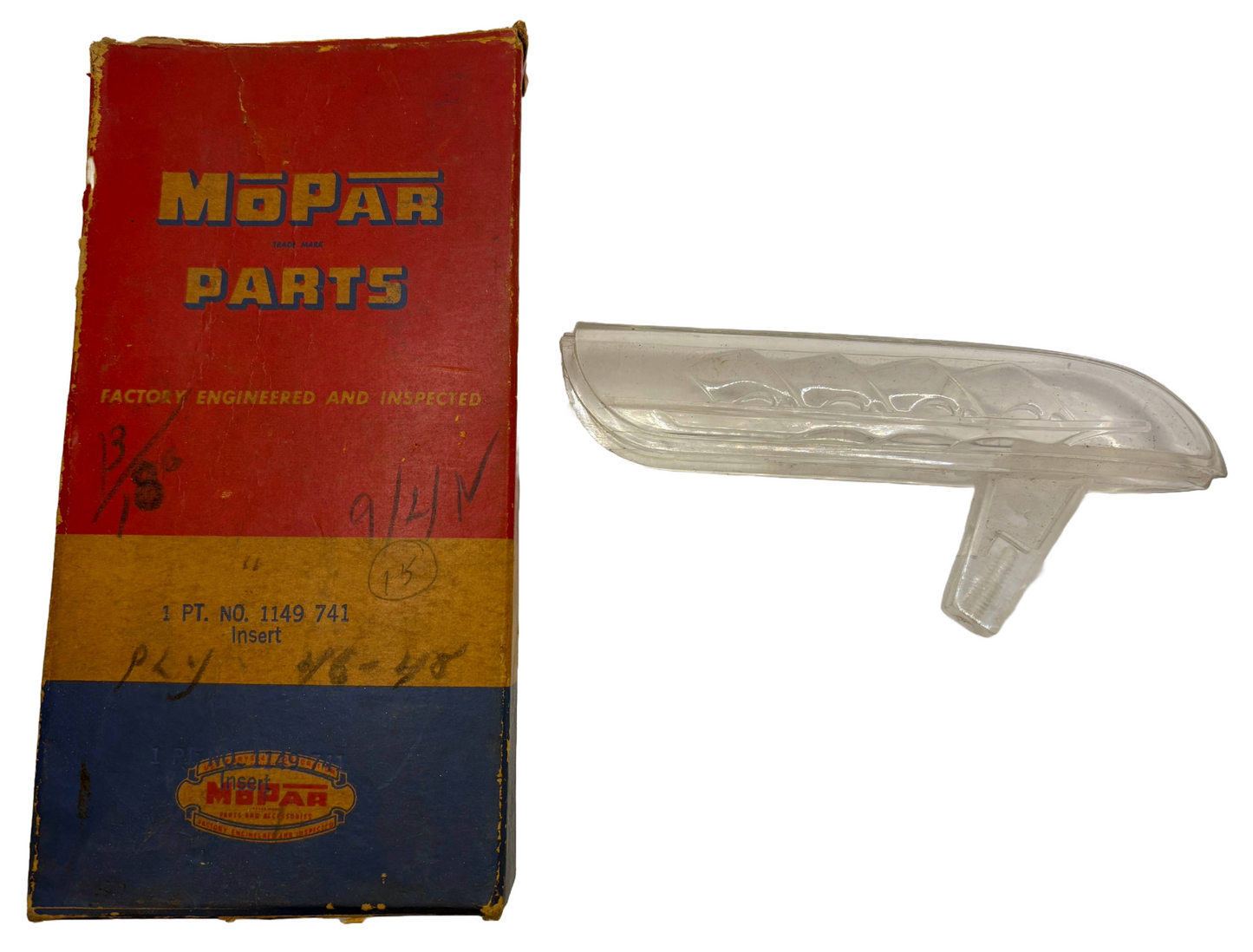 New Old Stock Clear Hood Ornament Sailing Ship for 1946-48 Plymouth P15 #1149741