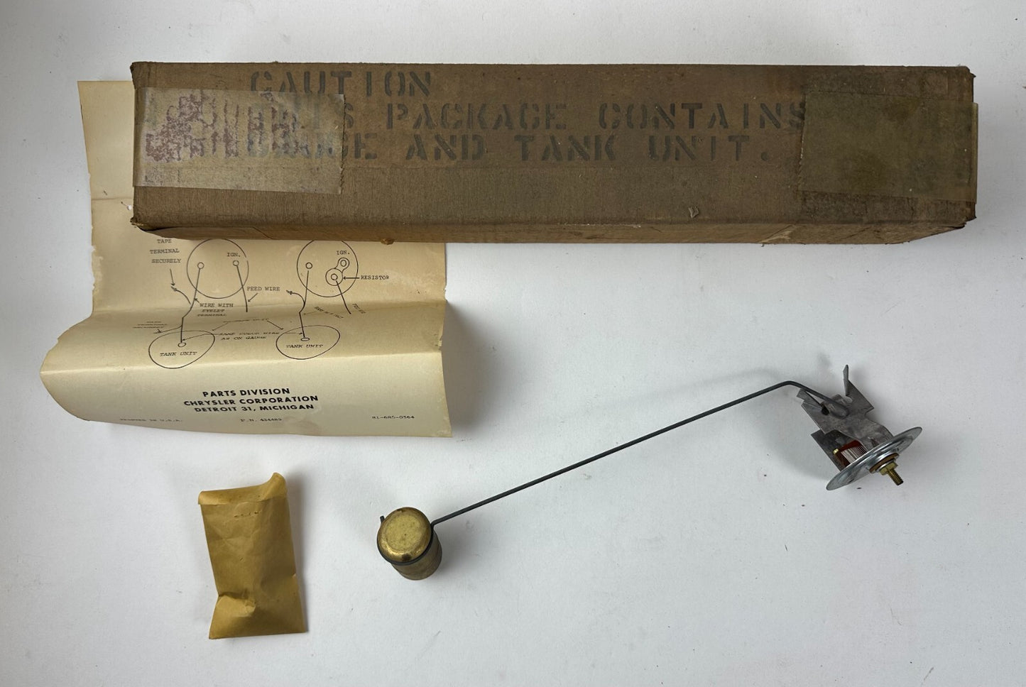 NOS Mopar Fuel Tank Sending Unit 12 Volt Conversion 1955-6 Plymouths #2495217