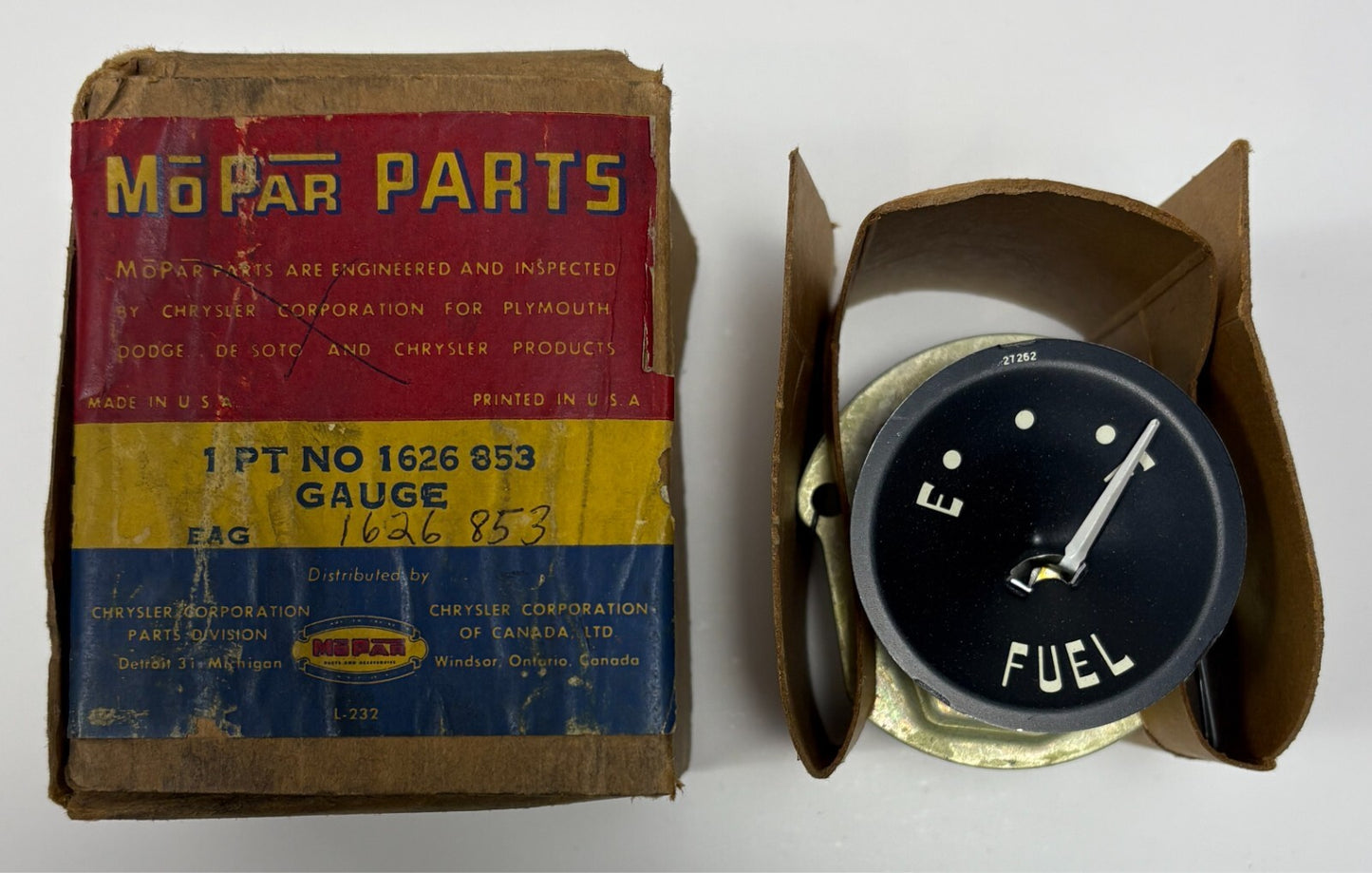 New Old Stock Fuel Gauge for 1955 Dodge Models Mopar #1626853