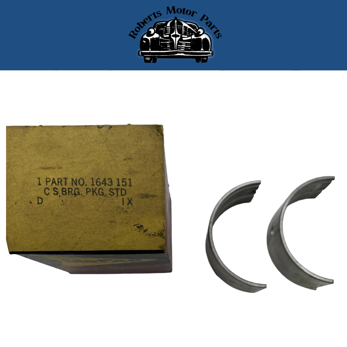 New Old Stock Standard Main Bearing Pair Full Groove 1956-73 Mopar V8 #1643151