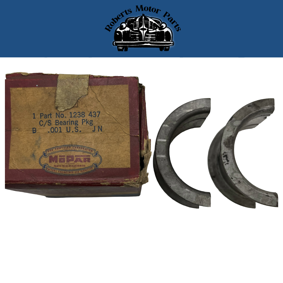 New Old Stock Rear Main Bearings .001 1942-54 Plymouth 1934-54 Dodge #1238437